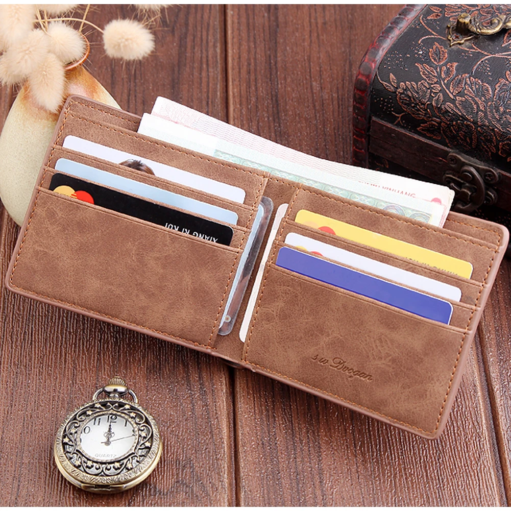 Мужской кошелек короткий Мужской из искусственной кожи ID Card Holder кошелек бумажник Billfold тонкий клатч