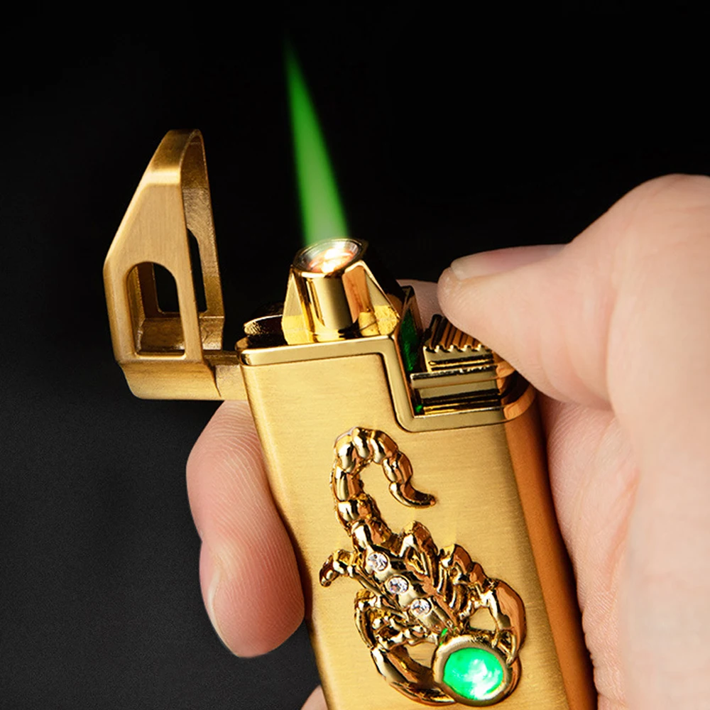 Encendedor de escorpión en relieve, tubo de humo Turbo butano, encendedor  de cigarrillos a prueba de viento, encendedor de fuego abierto al aire  libre|Accesorios de cigarrillos| - AliExpress