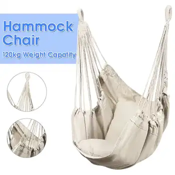 

Nordic Style White Hammock Outdoor Indoor Garden Dormitory Bedroom Hanging Chair For Child Adult Swinging Single Safety Hammock