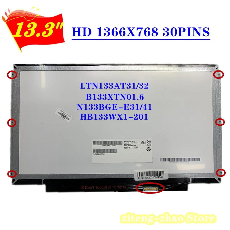 ЖК-экран 13 3 дюйма HD B133XTN01.6 для Dell 3380 3340 3350 30Pin 1366*768 | Компьютеры и офис
