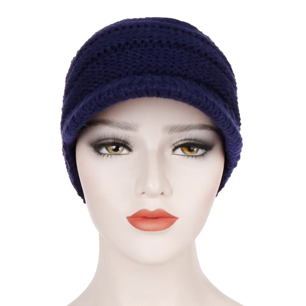 Женская бейсболка baseball шляпа-шлем gorra hombre бэйсболка однотонная Шерстяная трикотажная шапочка Зимняя Толстая теплая шапка повседневная короткая Лыжная Шапка H