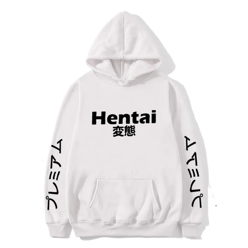 Off White уличная толстовка с капюшоном для косплея хип хоп надписью Hentai японская