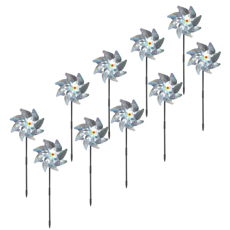 8 шт. птичий репеллент Pinwheels Блестящий голографический отражающий продукт для борьбы с вредителями товары для сада на открытом воздухе - Цвет: Многоцветный