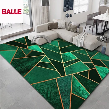 

Hand Woven Cotton Linen Big Carpet Nordic Geometry Living Room Sofa Pad for Bedside Hotel Coffee Table Cushion Floor Mat