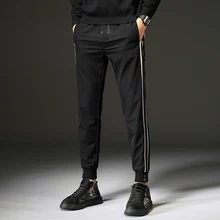 Мужские спортивные штаны Корейская Осенняя уличная модная полосатые костюмы все сезоны носить мужские брюки для отдыха брюки карго мужские