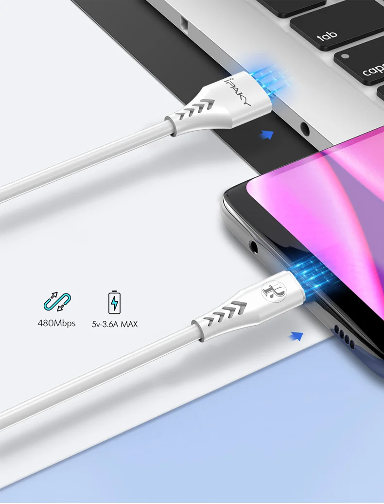 IPAKY 3.6A Micro USB 18 Вт быстрая Синхронизация данных зарядный кабель для samsung huawei Xiaomi LG мобильный телефон Andriod кабели микро-usb кабель