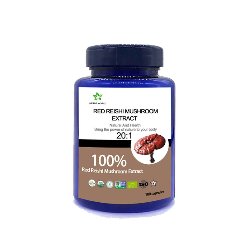 Natural Red Reishi Mushroom Extract capsules Red Reishi Mushroom Extract 20:1 Lucid ganoderma polysaccharide