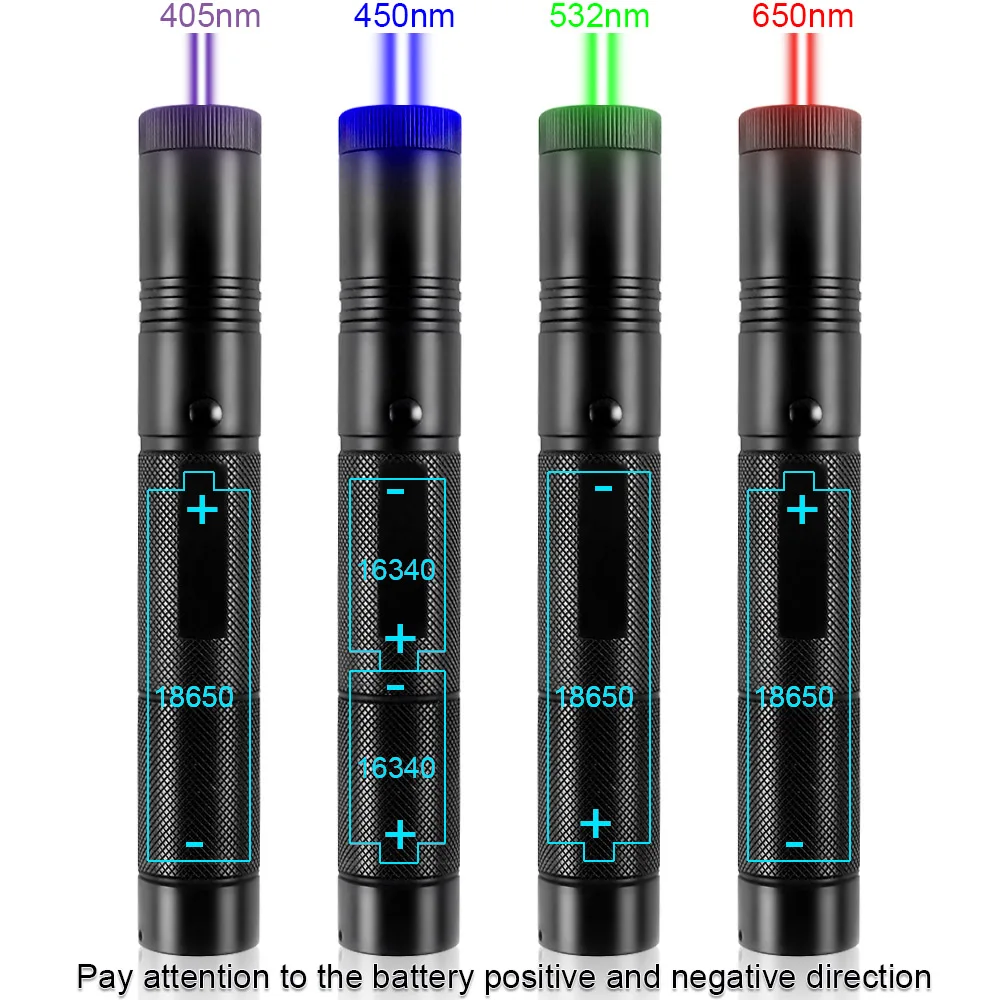 CWLASER Мощный 10000-20000 м горящий лазер 301 405nm фиолетовый/532nm зеленый/650nm красный лазер/450nm синий указатель(черный