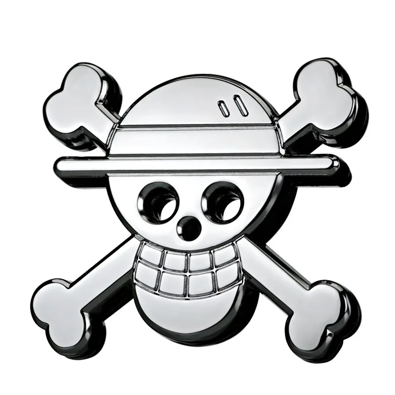 

Car Cool Decorative Sticker One Piece Pirates Car Logo Metal Skeleton Bumper Stickers Car Stickers Modified Car Tail Tag