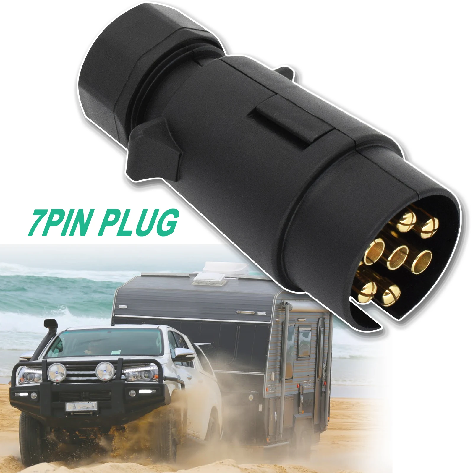 Electric Trailer Plug 7 Pin 12V Wiring Connector Adapter Caravan Boat Horse Box Trailer Lights Socket Plugs Car Accessories