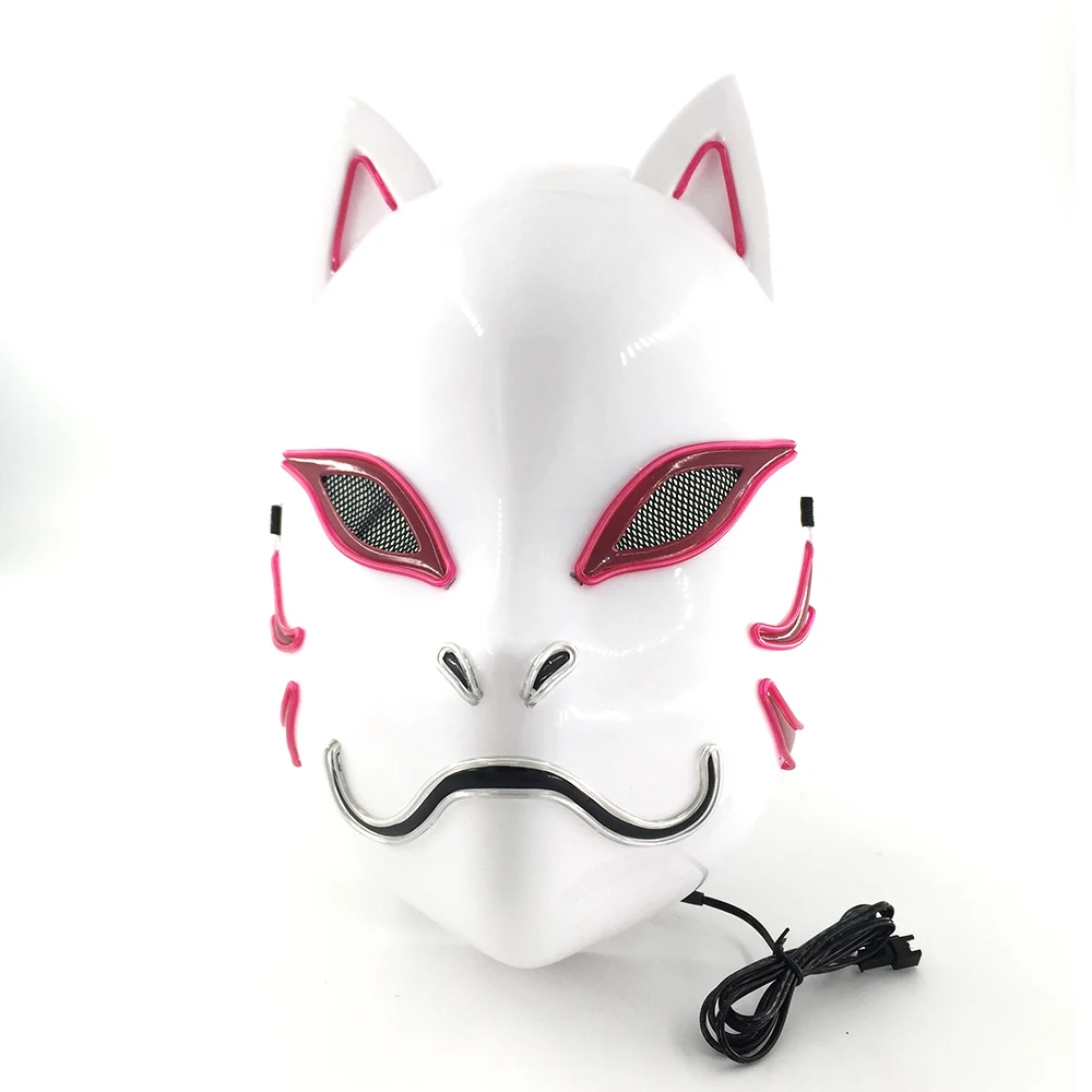 Светодиодная маска для Хэллоуина неоновая Маскарадная вечеринки костюма