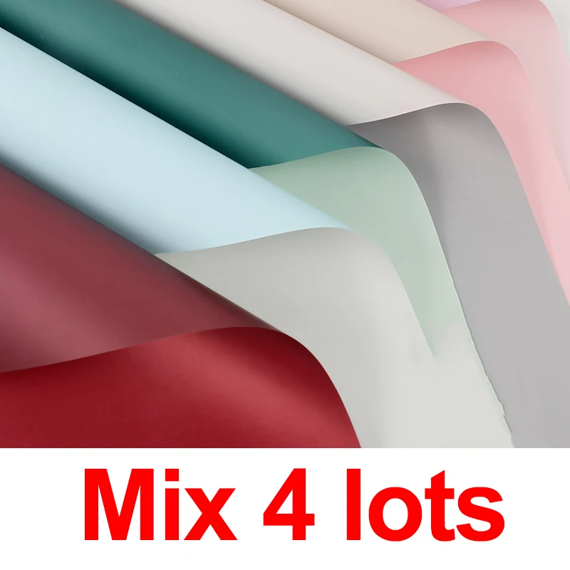 Mix 4lots 20 шт креативная двухцветная Водонепроницаемая оберточная бумага с цветами маленькая Свежая Упаковка букета материал серия Ouya оберточная бумага - Цвет: Mix 4lots