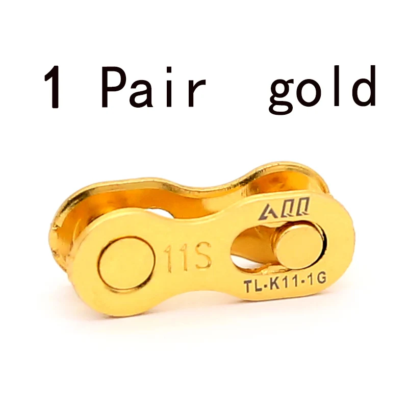 11speed 1pair Gold AQQ 1/6/7/8/9/10/11/12 цепь для скоростного велосипеда Пряжка Волшебная Пряжка отсутствует звено цепи булавки цепи стык соединения быстрая соединительных звеньев цепей - Color: 11speed 1pair Gold