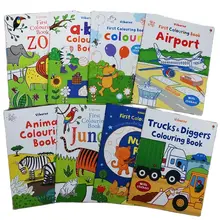 

Children's English Color Sticker 2-7 Years Old Scene Puzzle Picture Book Sticker Student Color Book