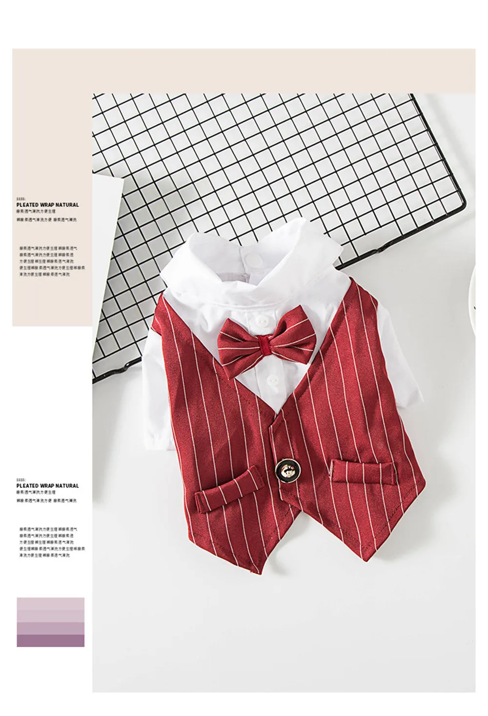 Pet Dog Cat Clothes Prince Tuxedo Bow Tie Suit Puppy Costume Jumpsuit Coat Gentleman Dog Clothes Wedding Suit Dog Formal Shirts (14)