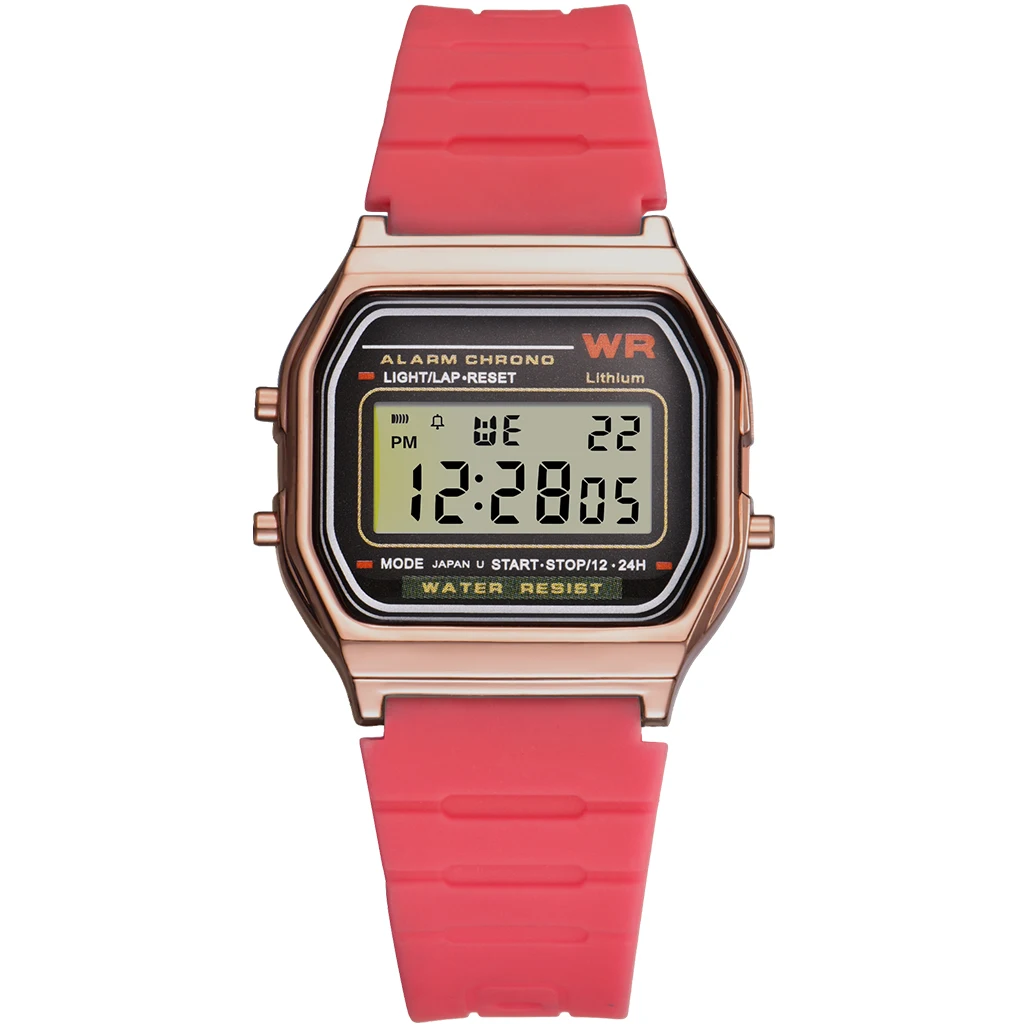 SYNOKE Новое поступление мужские цифровые часы женские Ретро G светодиодный цифровой шок спортивные водонепроницаемые мужские наручные часы золотые часы - Цвет: 9027meijin-meihong