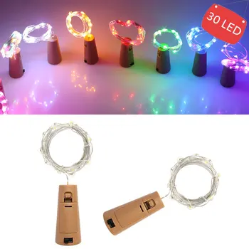 

3M Wine Bottle with Cork 30LED Bottle Lights Battery Cork for Party Wedding Christmas Halloween Bar Decor Warm White String Lamp