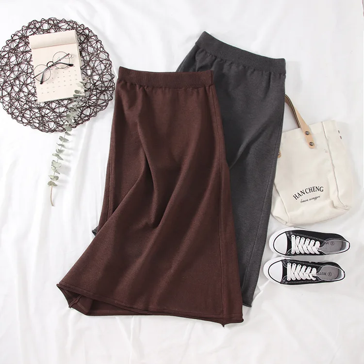 

2019 Skirt Korean-style Spring Versatile Solid Color Fairy Medium-length Dress-Style New Style Casual Western Style