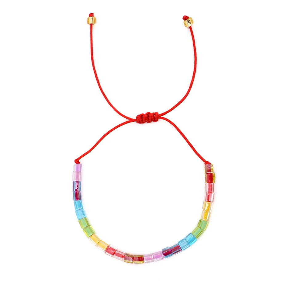Go2boho браслет с эмалевой плиткой, браслеты, Boho Chic MIYUKI, ювелирные изделия, радужные браслеты, Mujer Moda, Женские Ювелирные изделия с кисточкой ручной работы
