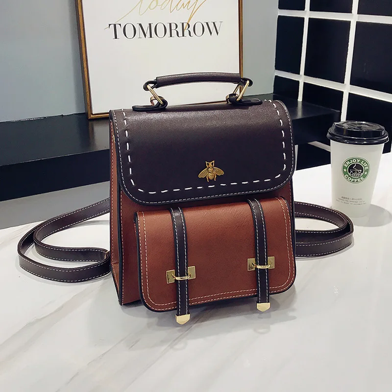 Women PU Leather Mini Backpack Back Pack Famous College Waterproof Shoulder Bag Mochila Simple Clloege Girl School Bags | Багаж и сумки