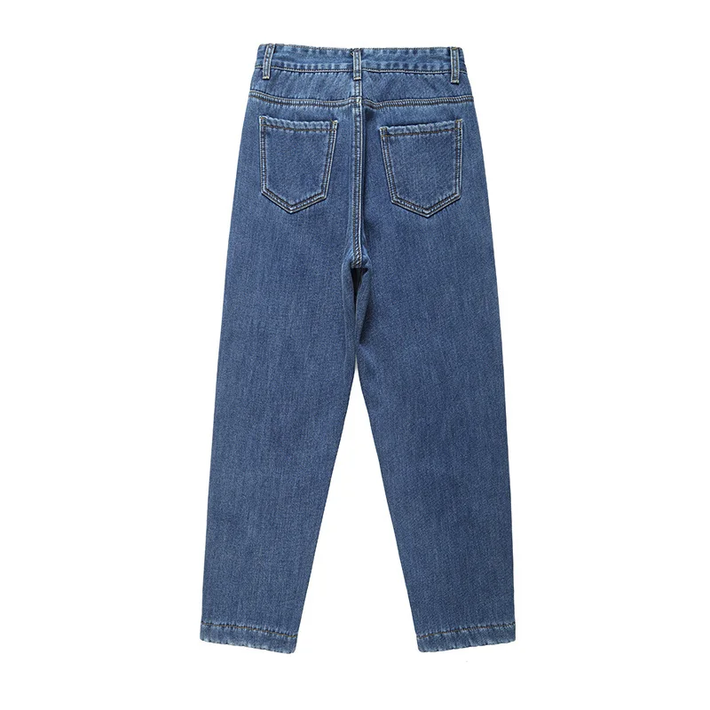 Зимние джинсы для женщин, длина по щиколотку, флисовые теплые джинсы, женские свободные джинсовые штаны-шаровары, синие джинсы, серые брюки, P9251