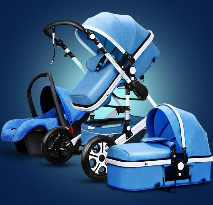 

High view baby stroller can sit and lie down two-way four wheel shock absorber folding baby BB for winter and summer