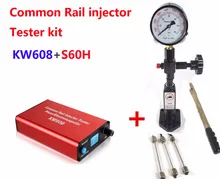 Common rail injector tester Kit KW608 multifunction diesel USB Injector tester + S60H Common Rail Injector Nozzle tester erikc pressure tester for diesel common rail injector oil pressure testing equipment and common rail injector measuring tools