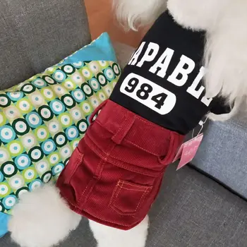 

Pet Costume Puppy Dress Fashion Dog Cloth Corduroy Wear Doggie Accessories Suit For Dog Dog Skirts Female Dog Clothes Supplies