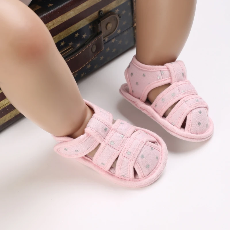 2021 NEW 0-18Months Kids Newborn Baby Boys Fashion Summer Soft Crib Shoes First Walker Anti Slip Sandals Shoes Soft Sole