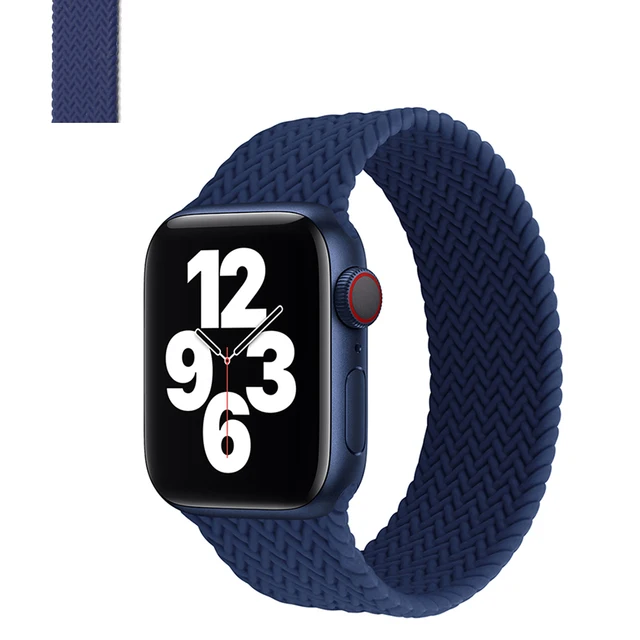 Solo Loop for Apple Watch Strap 44mm 40mm 45mm 41mm 38mm 42mm Elastic Silicone Watchband Bracelet iWatch Serie 7 654321 SE Band Midnight blue