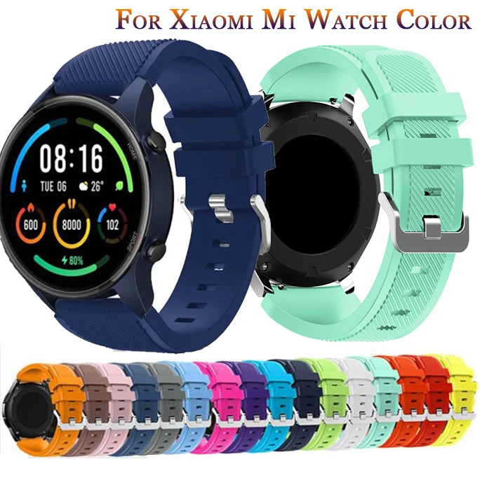 Watchband 22mm Strap For Xiaomi Mi Watch Color Soft Silicone Smartwatch  Wriststrap Bracelet Accessories For Amazfit Gtr 2e Belt - Watchbands -  AliExpress
