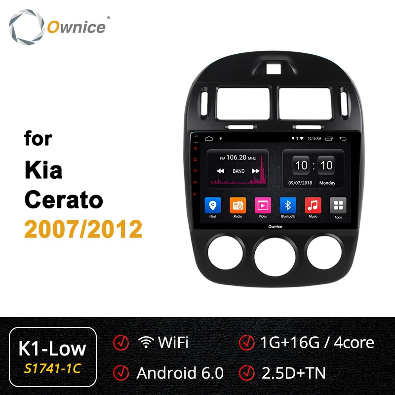 Ownice Восьмиядерный Android 9,0 автомобильный dvd gps навигатор плеер k3 k5 k6 для Kia Cerato радио 4G ram 64G rom 4G 360 Pano ram a DSP SPDIF - Цвет: S1741-1 K1 LOW