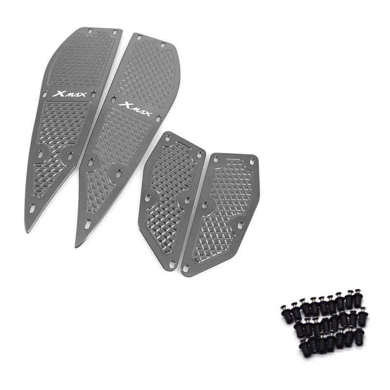 Мотоциклетные Xmax коврики для ног подножки педали Аксессуары для Yamaha XMAX 250 300 X MAX 300 мотоциклетные подножки - Цвет: titanium