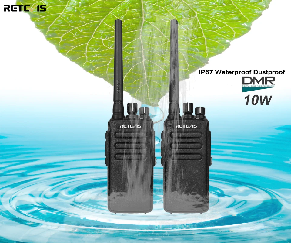 2 шт. Рация Retevis RT81 Цифровой/Аналоговый 10 Вт IP67 Водонепроницаемый DMR32CH UHF 400 470 МГц VOX