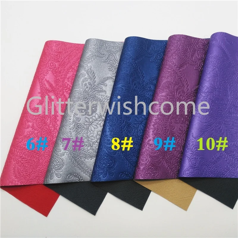 Glitterwishcome 21X29 см А4 Размер цветы тиснением искусственная ткань, синтетическая кожа искусственная кожа листы для бантов, GM636A