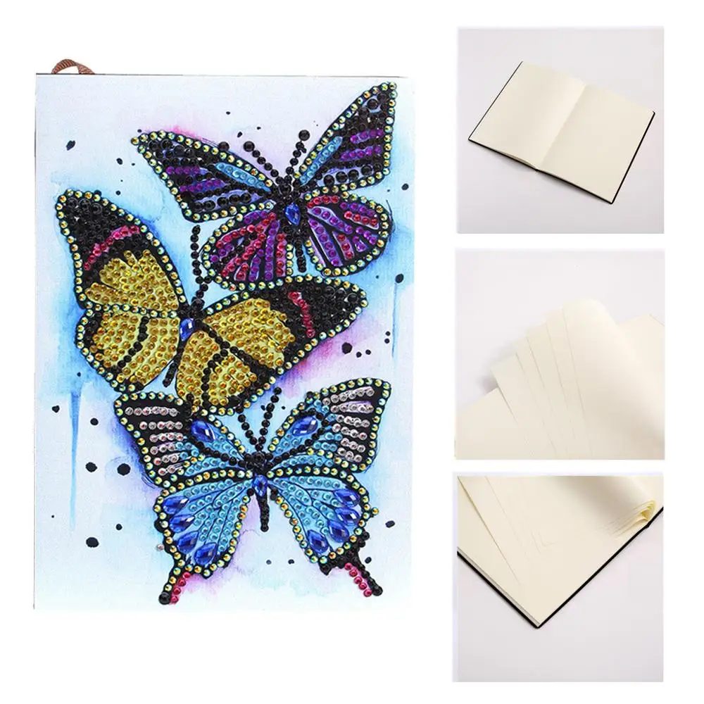 

DIY Diamond Painting Notebook Diary Book Sketchbook Special Shaped butterfly Diamond Painting Rhinestone Book