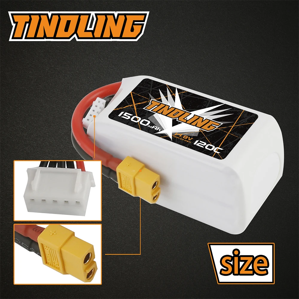 2PCS 4S Lipo hrb Battery14.8V 1500mAh 120C XT60Plug​ For Quadcopter Drone Profesional RC Car FPV Helicopter Airplane 4k toys