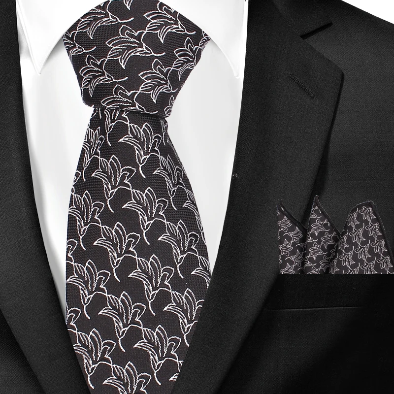 Тощий Пейсли галстуки и карманные Квадратные наборы для Для мужчин жаккардовые Классические костюмы галстуки шуры комплект Для мужчин