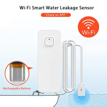 

WIFI Water Leak Sensor Tank Overflow Protection Flood Leakage Level Alarm Detector Water Detector TY-WI-03C