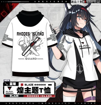 

Game Arknights Blaze Loose Splice T-shirt Cosplay Costume Summer New Short Sleeve Men Women Student Unisex Casual Pullover Tops