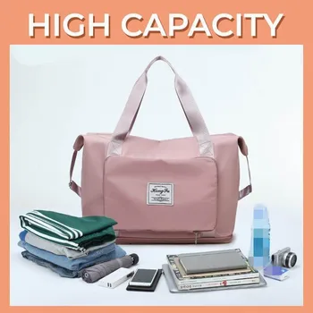 2021 Large Capacity Storage Folding Bag Travel Bags Tote Carry On Luggage Handbag Waterproof Duffel Set  Women Dropshipping 4