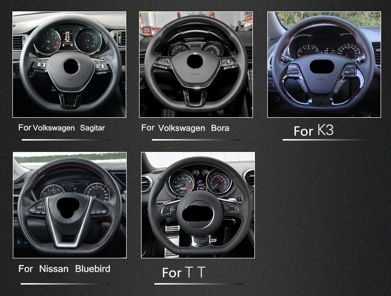 D-образный чехол на руль из натуральной кожи для volkswagen bora sagitar Audi TT kia k3 nissan bluebird аксессуары для салона автомобиля