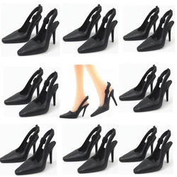 10 pairs/Set Doll Fashion Black Shoes Cute Heels Fashion Sandals For Barbie Doll 1/6 High Quality Baby Toy