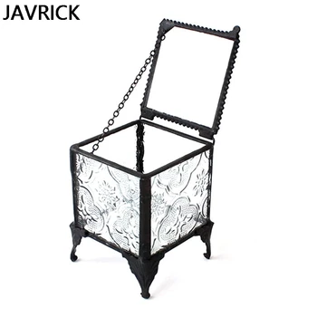 

Glass Box Decorative Jewelry Display Ring Bracelet Earring Storage Organizer