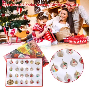 

Christmas DIY Advent Calendar Fashion Jewelry Advent Calendar Gold Bracelet Necklace Countdown Calendar Gift Box For Girls