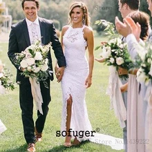 Белое, цвета слоновой кости кружевное Элегантное свадебное платье русалки с открытой спиной Robe De Mariee Sofuge Boho Дубай Арабский Abiti Da Sposa