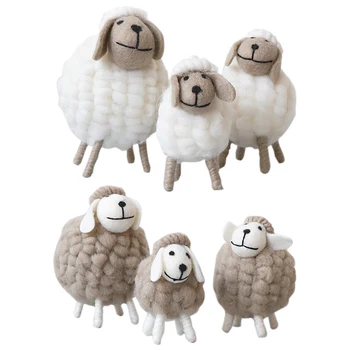 

Christmas Tree Decorative Hanging Ornament Felt Sheep Miniature Holiday Party Living Room Wine Cabinet Accessories
