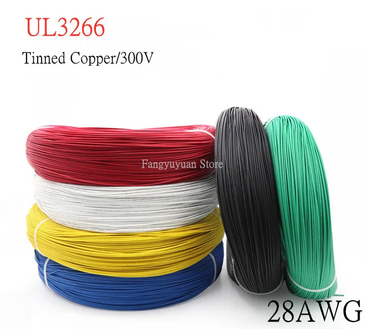 

UL32661M Cross-Linked Electronic Wire 28AWG Copper Wire PE Insulated Low Smoke Halogen-Free Lighting Power Line Multicolor 300V