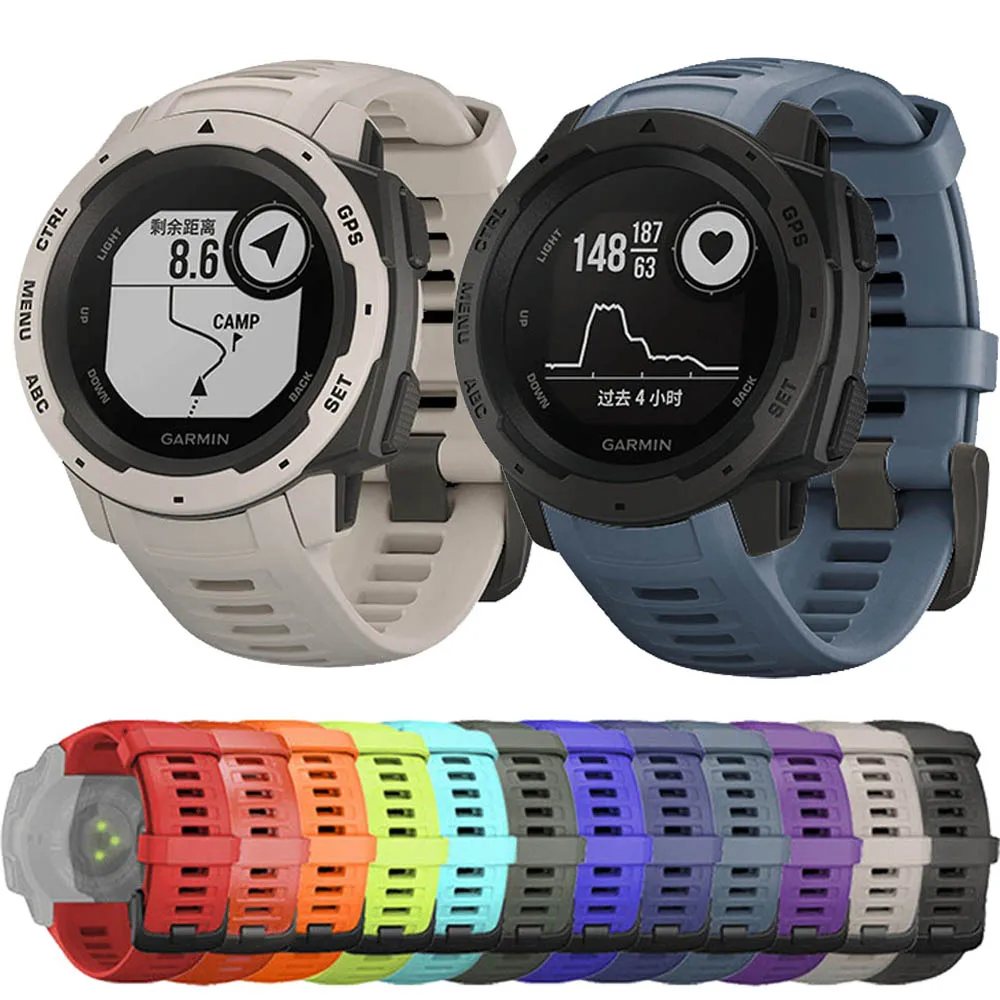 Garmin Instinct 손목 밴드 스포츠 실리콘 교체 용 손목 밴드, 컬러 팔찌, 빠른 설치 및 제거 액세서리Smart