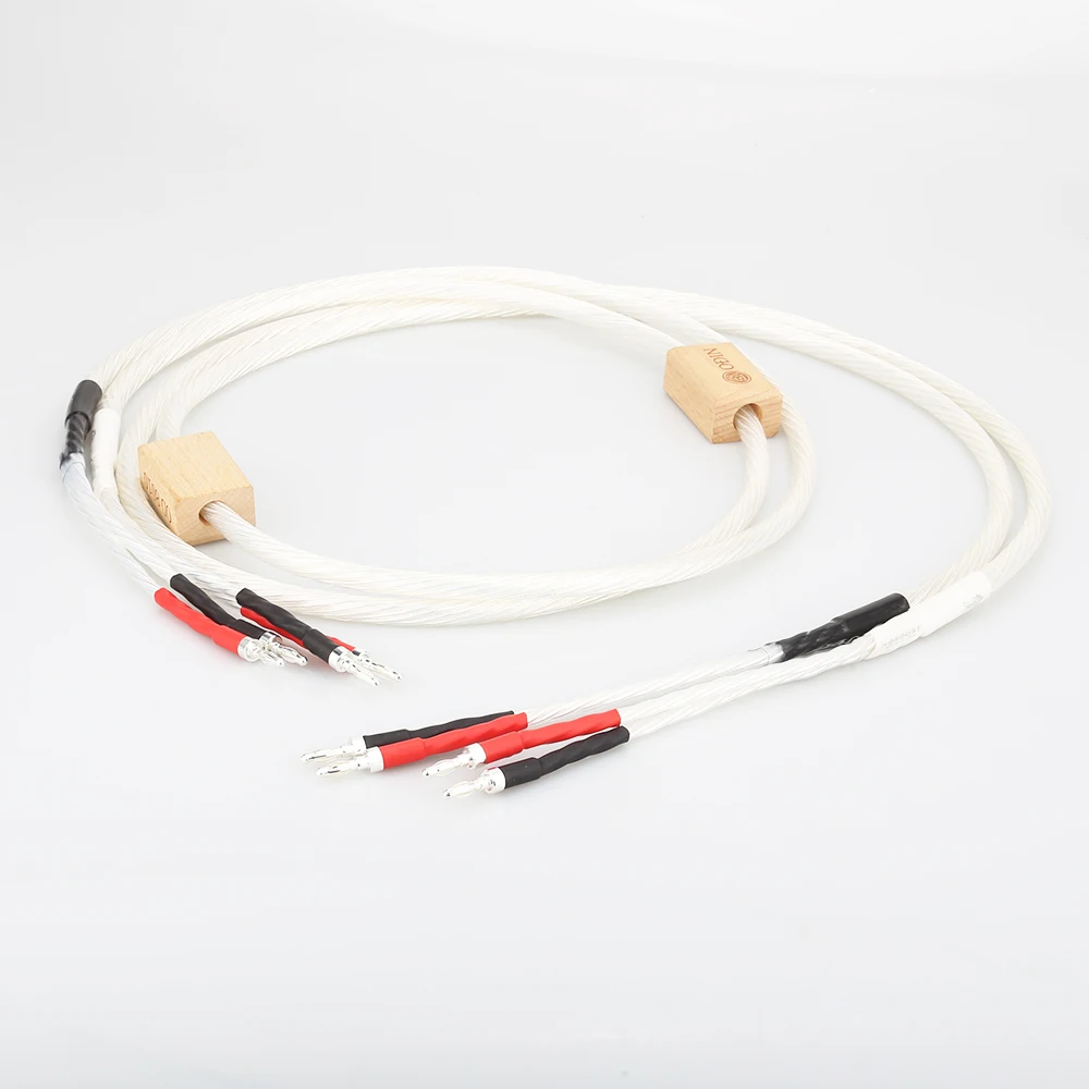 8 Ft. Canare 4S11 HIFI BiWire Speaker Cable Single Braided 2 Spade /4